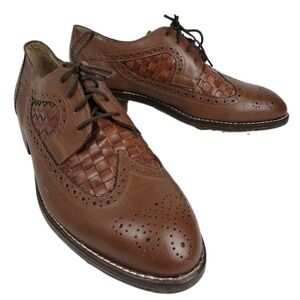 Vintage HEAD Commendation Men's Golf Shoes Size 12 Brown Leather Wingtip Brogues